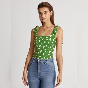 Petals Print Zip Up Square Neck
